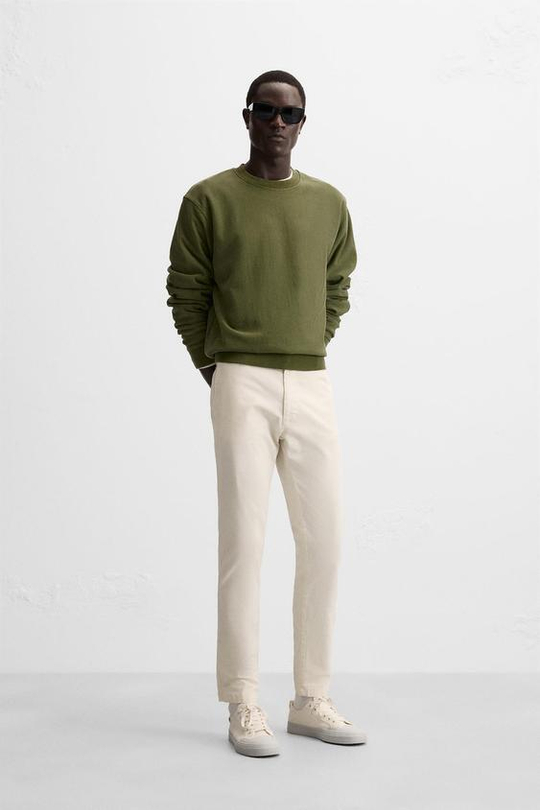 ZARA БРЮКИ ЧИНОС SKINNY FIT, ЭКРЮ