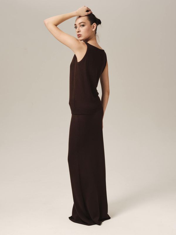 T0384-03 Топ женский темно-коричневый dbr