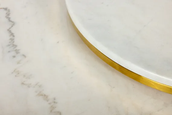 Кофейный столик из 2-х частей (Золото/Мрамор)