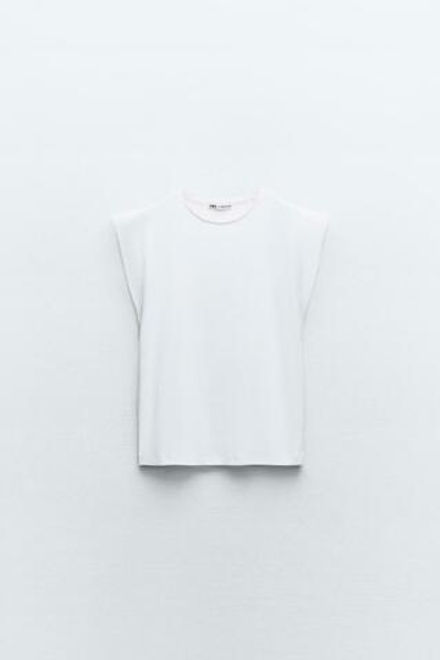 ZARA ЛОНГСЛИВ В РУБЧИК, БЕЛЫЙ