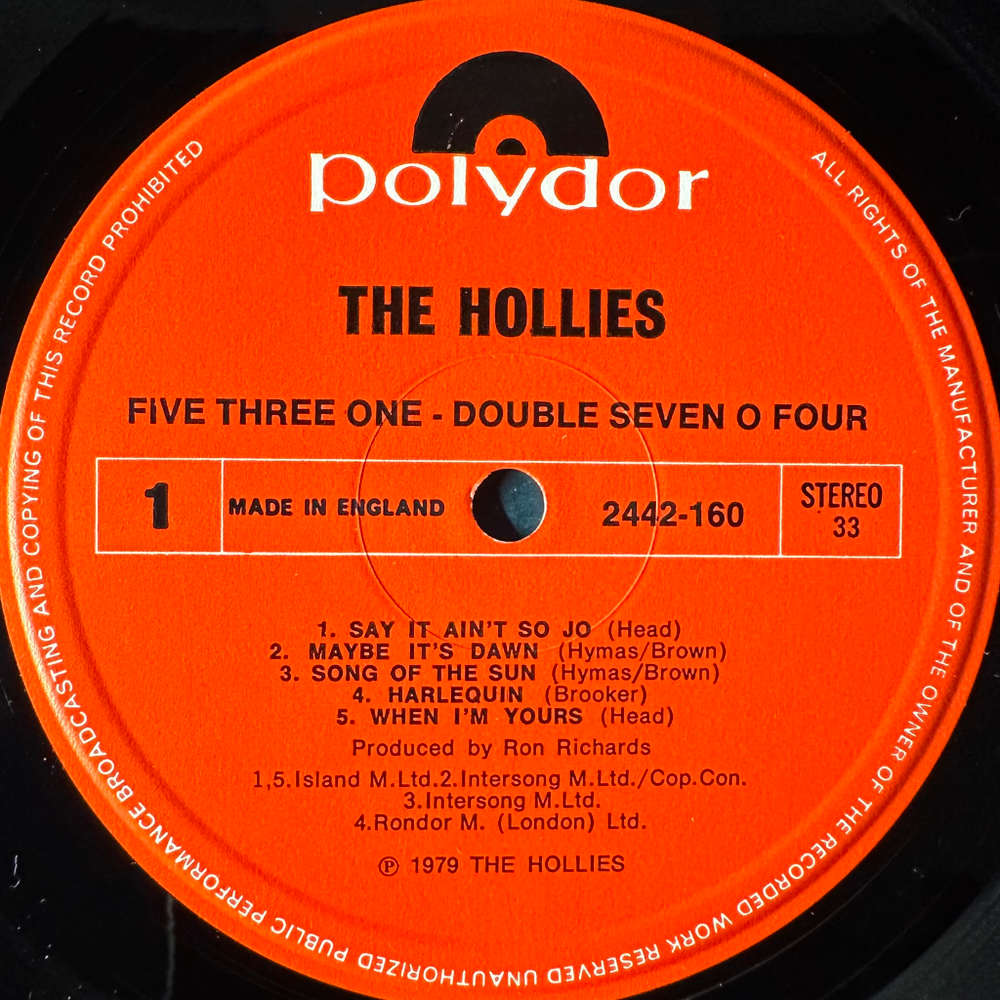 The Hollies ‎– Five Three One - Double Seven O Four (Англия 1979г.)
