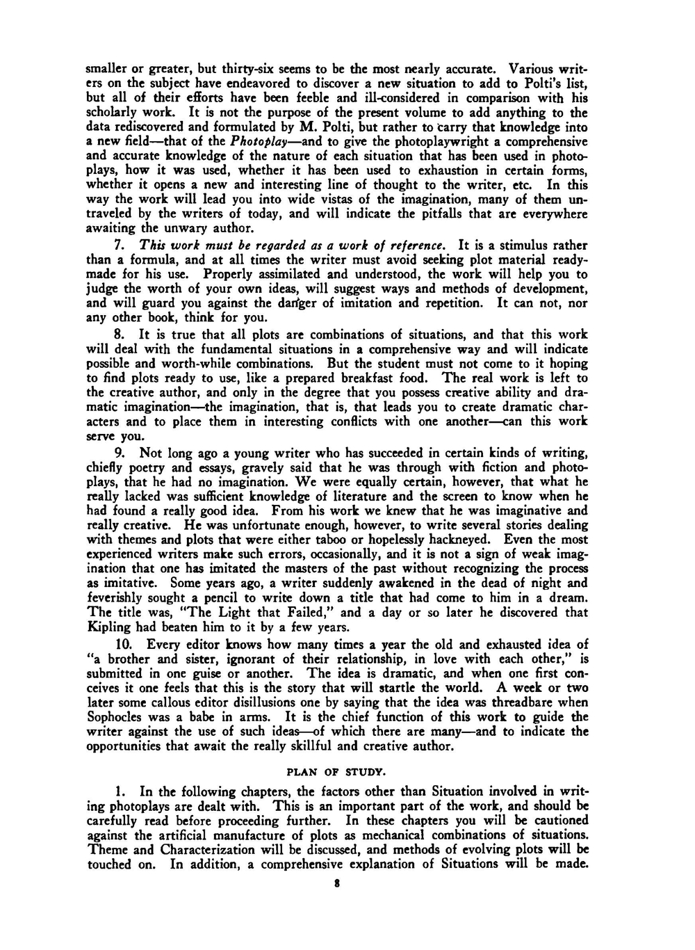 Photoplay plot encyclopedia. An analysis of the use in photoplays of the thirty-six dramatic situations and their subdivisions | Frederick Palmer; Eric Howard