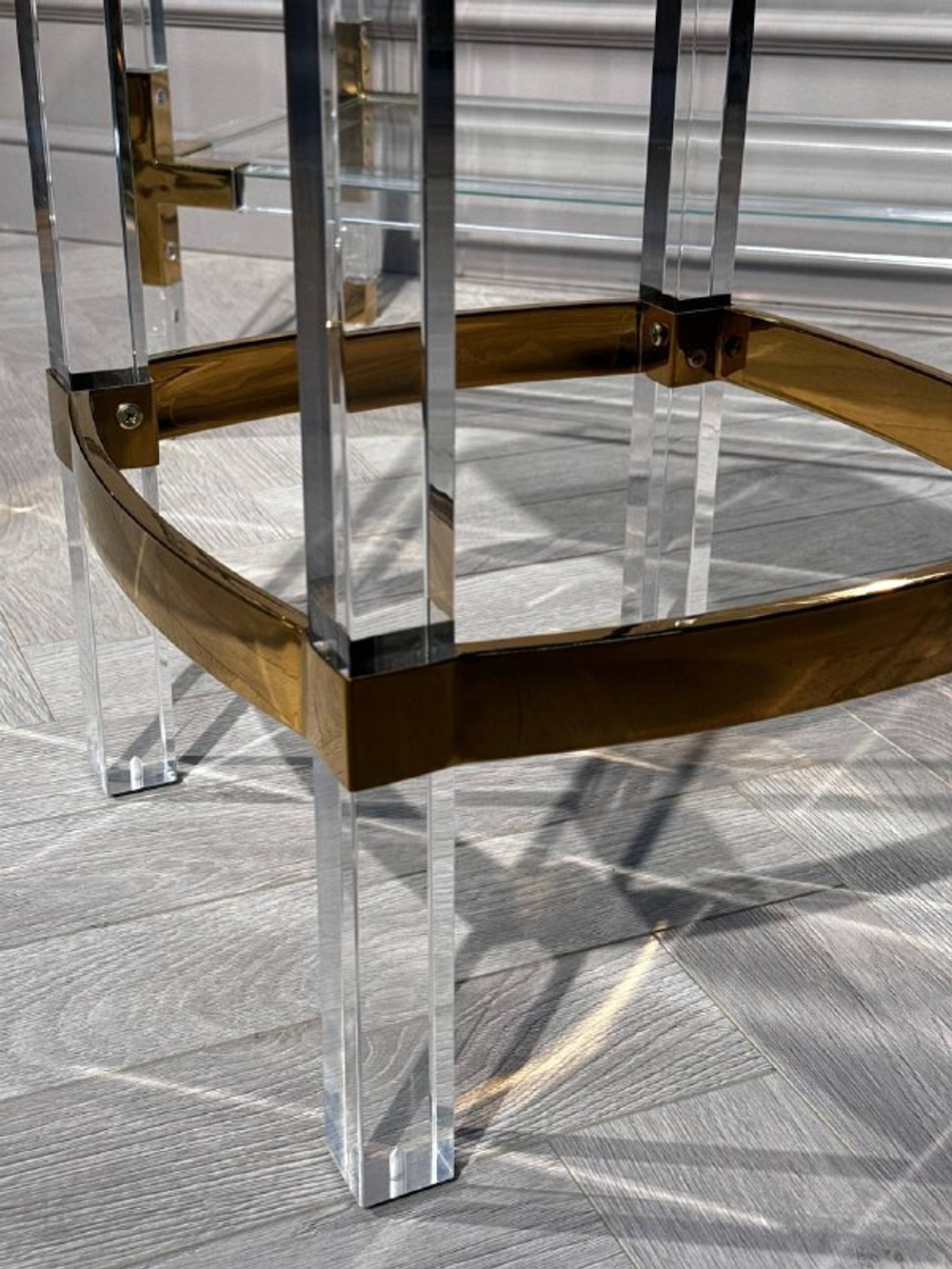 Табурет барный Ist Casa Найс, 40х40х61 см, белый, золото