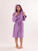 Халат детский махровый "Элит" с капюшоном, цвет: 805-Насыщ.сирень