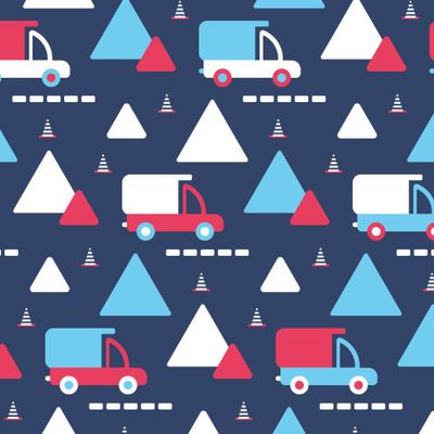 Buy baby fabric trucks cars dark blue