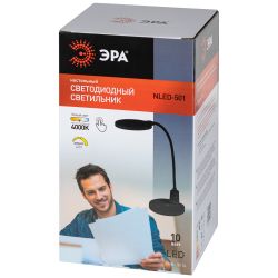 Настольный светильник ЭРА NLED-501-10W-BK светодиодный черный | Светодиодные настольные лампы