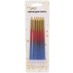 Свечи в торт «Сияние» 6 шт. 13 см, микс