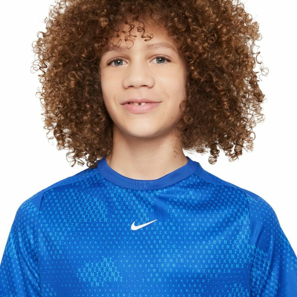 Футболка для мальчика теннисная Nike Kids Dri-Fit Short-Sleeve Top - game royal/white