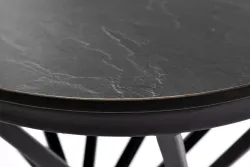 "Сантьяго" журнальный стол из HPL круглый Ø40 H55, каркас из стали темно-серый (RAL 7024), цвет столешницы "серый гранит"