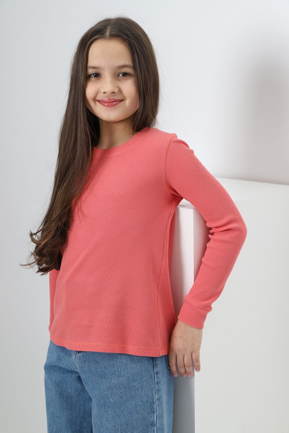 Джемпер для девочки Лонг-1 Виотекс КОРАЛЛОВЫЙ