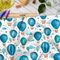 Ткань премиум мембрана голубые воздушные шарики