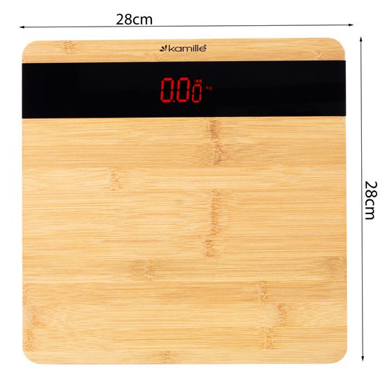 Весы напольные электронные Kamille KM-7113 платформа из бамбука