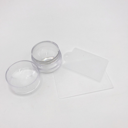 Прозрачный штамп для стемпинга NailArt с двумя скребками