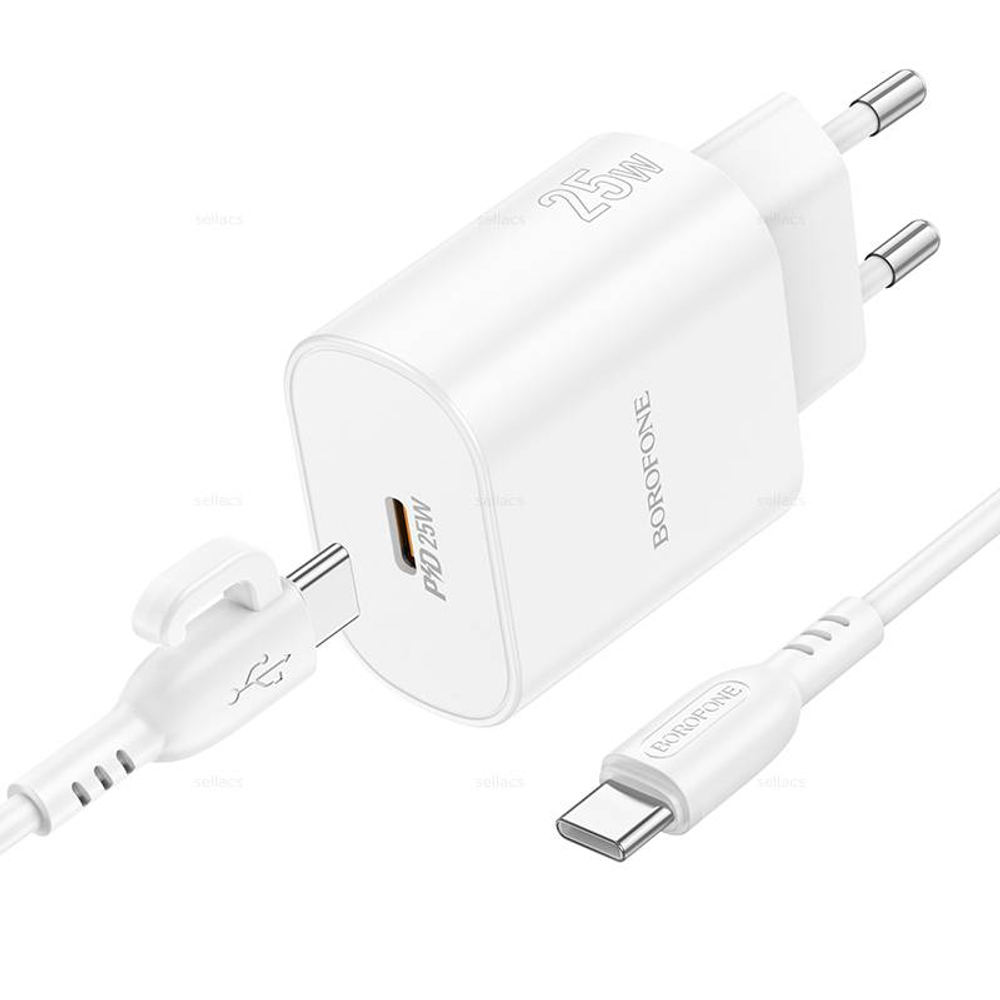 Зарядное устройство Borofone PD 25W + QC3.0 Для Type-C BA82A (white)