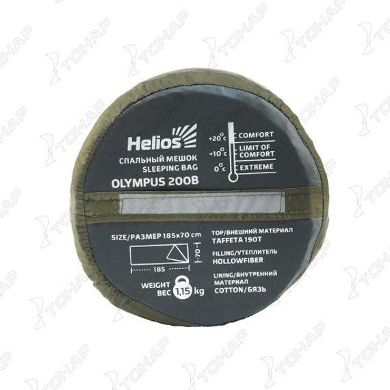Спальный мешок-одеяло OLYMPUS 200B (185х70, холлоф., зеленый/город) (T-HS-SB-O-200B-NC) Helios