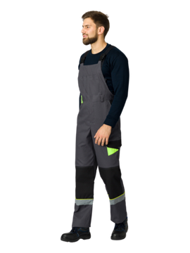 Костюм "Ховард-2" полукомбинезон (т.серый/черный/лимон)