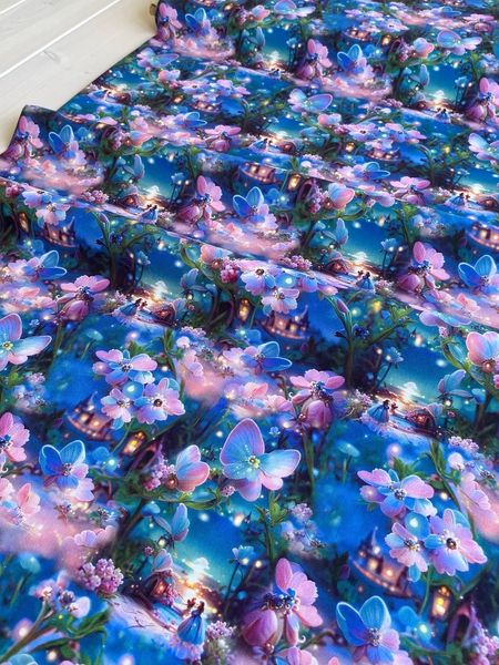 ЛЕС ФЭНТЕЗИ ФИАЛКА, 100% хлопок Handmade Fabrics 3