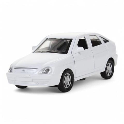 Модель ин. мет. "Lada Priora" 12см. двери, багаж, белый, коробка PRIORA-12-WH (Технопарк)