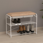 Подставка для обуви "Альфа 23" с сиденьем и ящиком, белая