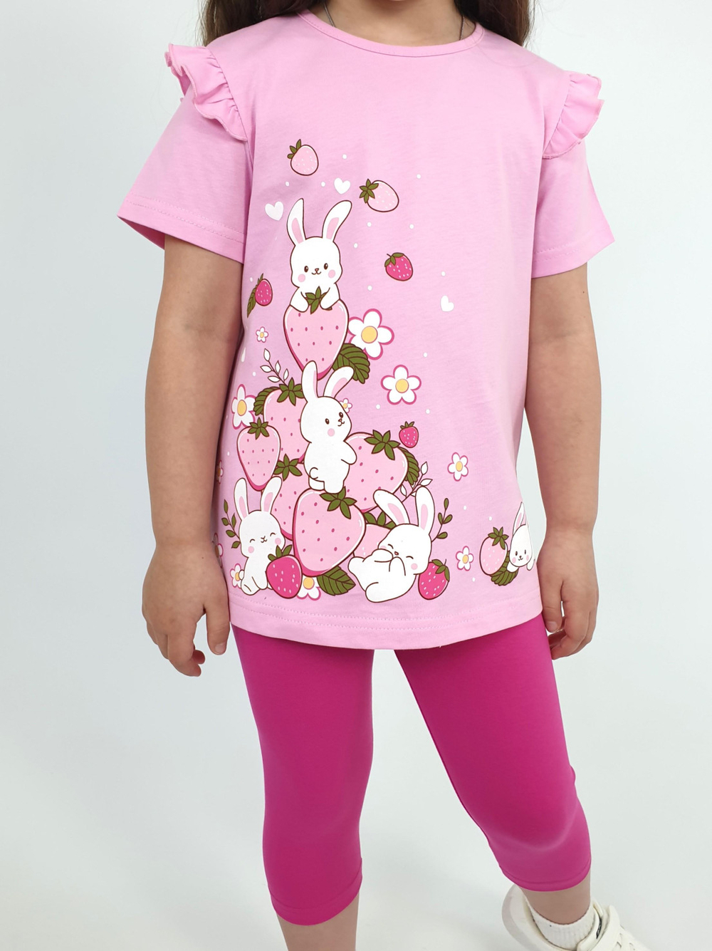 02-151-1 Комплект для девочки (футболка+ бриджи)