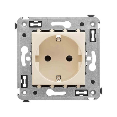 Розетка в стену, 2P+E, с з/ш, "Avanti", "Ванильная дымка"