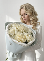 Белые французские розы (5шт)