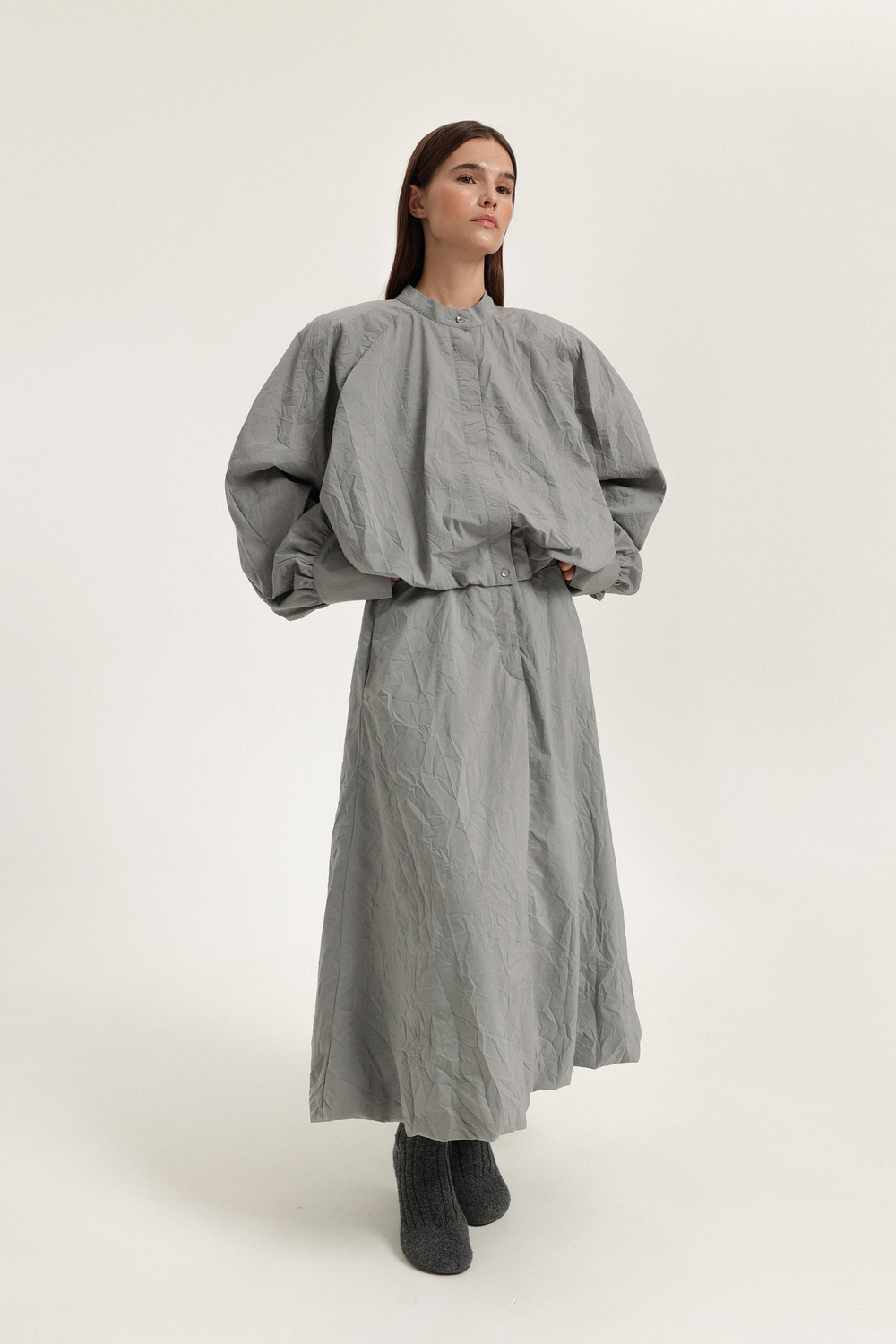 Рубашка из жатого хлопка