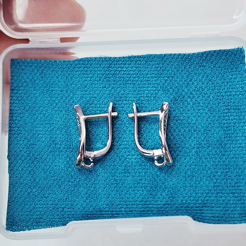 Ювелирные швензы, английский замок, родий, люкс фурнитура