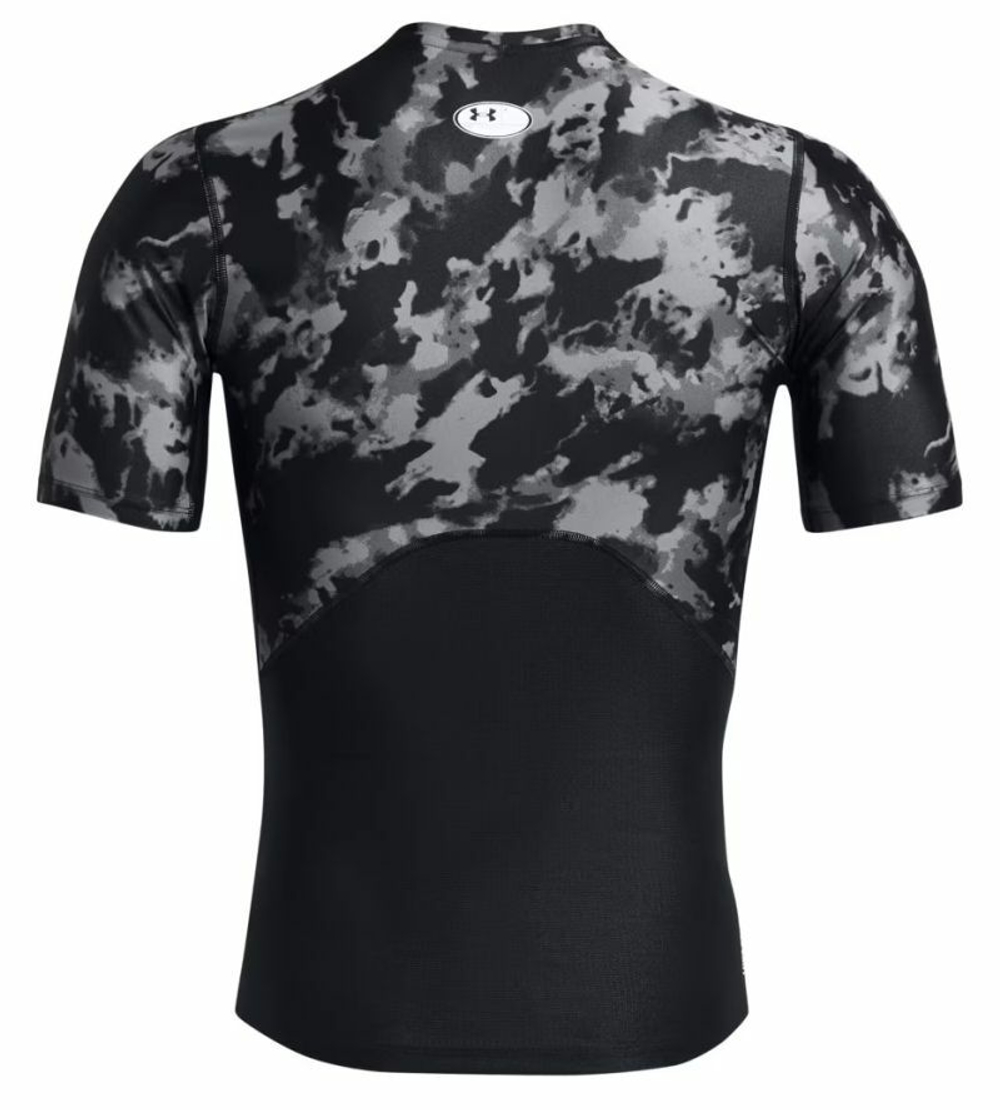 Мужская теннисная футболка Under Armour HeatGear IsoChill Printed Short Sleeve - черный