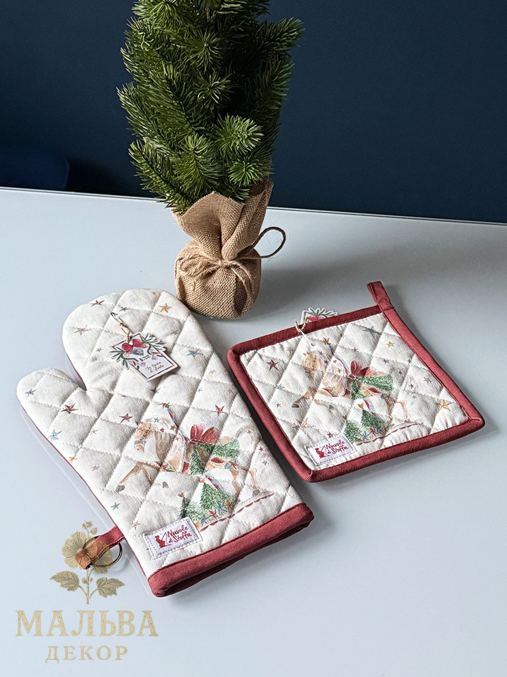 Прихватка-варежка "Лошадка/Подкова-карусель Амели" 19x32 см