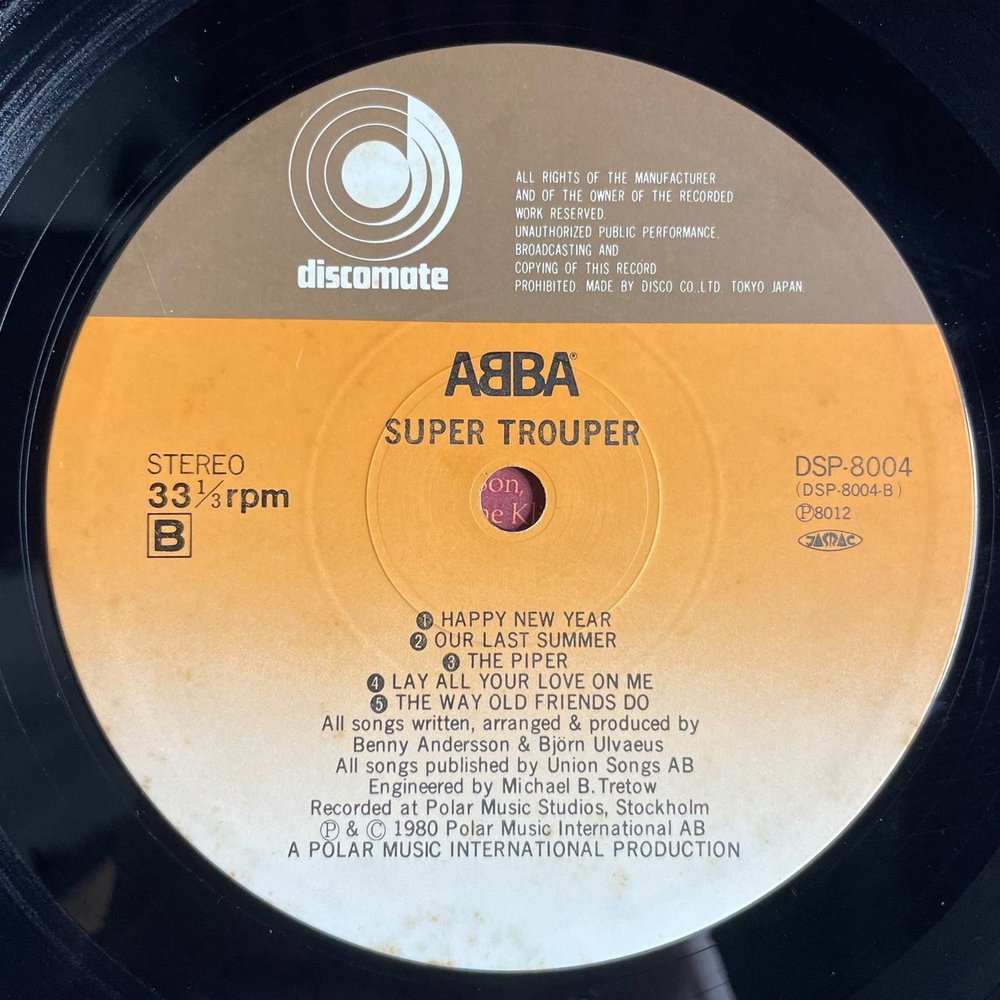 Винтажная виниловая пластинка LP ABBA Super Trouper (Japan 1980) (Obi) The Winner Takes It All