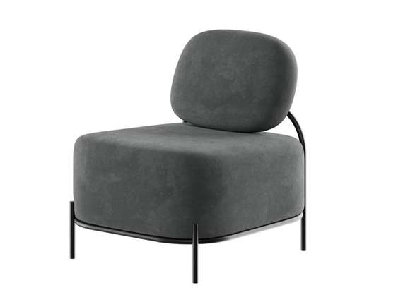 Джайв Диван одноместный JVE-1 Velutto 75/Металл Черный 670*720*770