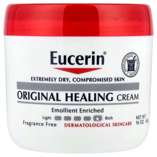 Eucerin, оригинальный заживляющий крем для очень сухой и поврежденной кожи, без отдушек, 454 г (16 унций)
