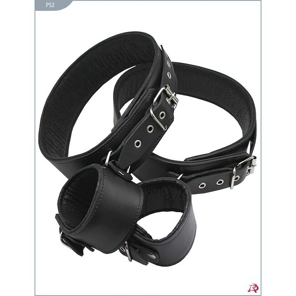 Комплект фиксирующий запястье для БДСМ игр и связывания (Цвет: черный)