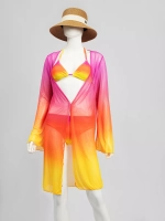 купальник раздельный 3 в 1 на завязках с туникой удлиненной