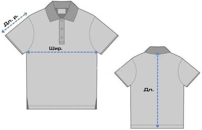Таблица размеров – Рубашка поло с коротким рукавом