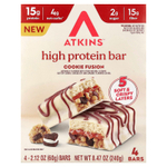 Atkins, высокопротеиновый батончик, печенье, 4 батончика по 60 г (2,12 унции)