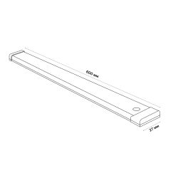 ULI-F49-8W-4200K SENSOR IP40 SILVER Светильник линейный светодиодный ультратонкий. с бесконтактным выключателем. 600мм. Серебристый. ТМ Uniel