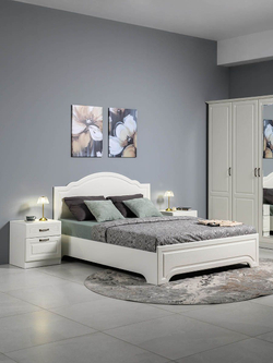 Ливерпуль кровать 11.08 Белый/Ясень ваниль