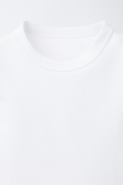 ZARA ОДНОТОННАЯ ФУТБОЛКА ИЗ ТРИКОТАЖА INTERLOCK, БЕЛЫЙ