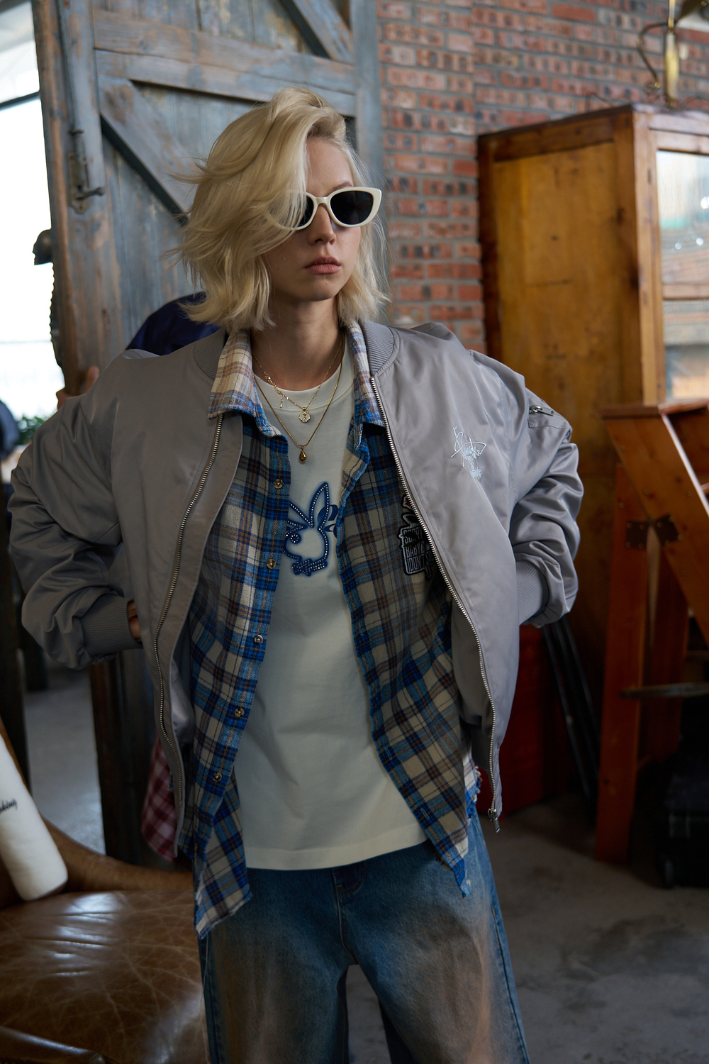 Рубашка DONSMOKE Washed Effect Plaid Shirt