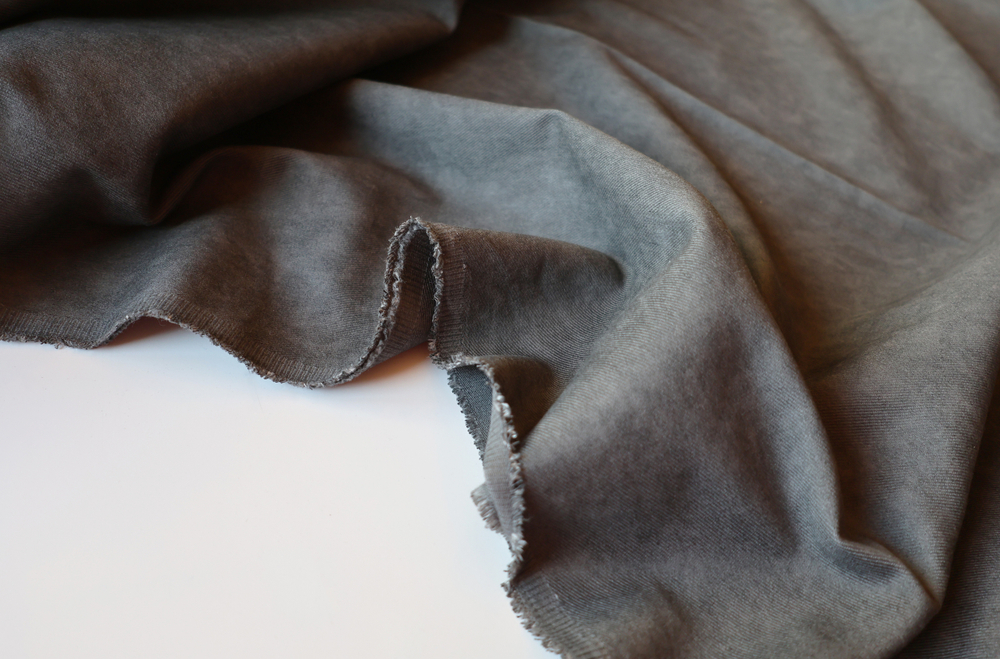 ГРАФИТ - Хлопок твил ВАРЕНКА с ВЕЛЮР-ЭФФЕКТОМ (1362 Евгения)