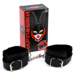 Черные наручники с меховой подкладкой (Цвет: черный)