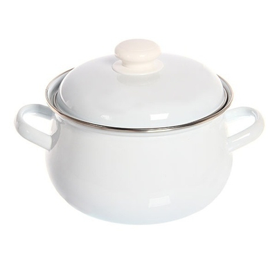 Кастрюля эмалированная 3л грушевидная без декора