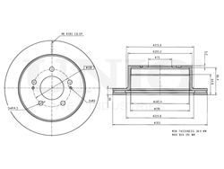 Диск тормозной задний UNIO BRD-20361