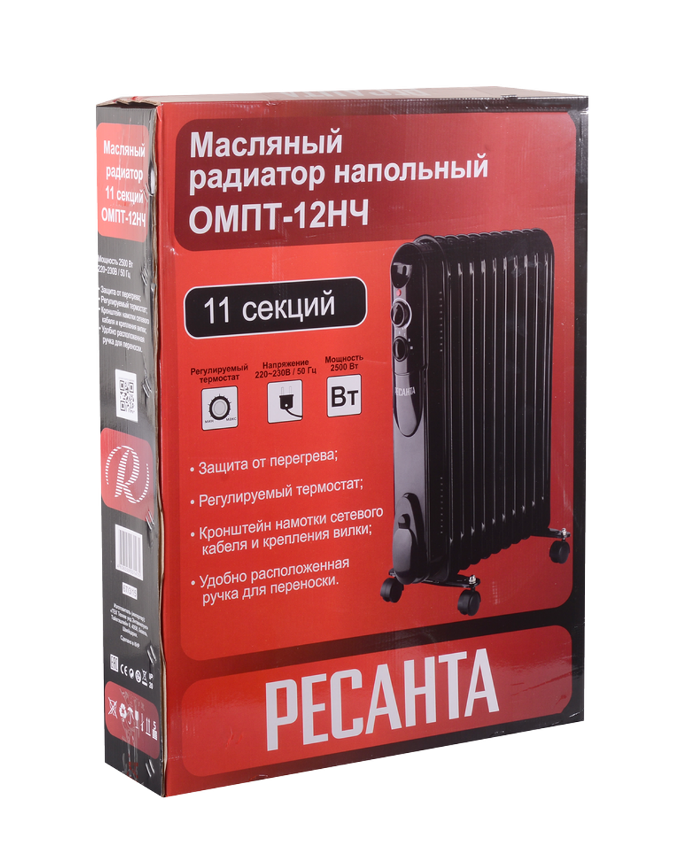 Масляный радиатор Ресанта ОМПТ-12НЧ