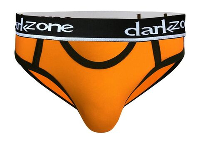 Оранжевые мужские трусы-брифы с вырезом (Размер: XL) (Цвет: оранжевый)