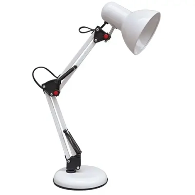 Светильник настольный Е27 InHome СНО-15Б белый основание+струбцина 60Вт (12)