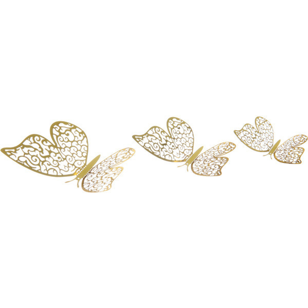 Набор наклеек «Волшебные бабочки» 12 шт, золото