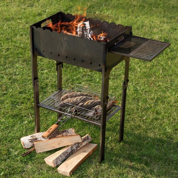 Мангал разборный Тонар со столиком и подставкой под казан (2мм, сумка)